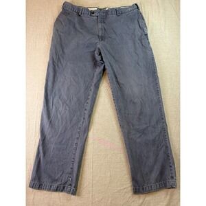 Orvis Chino Pants 5 Pocket Flat Front Trousers 40x32 Blue/Gray Twill Casual Work